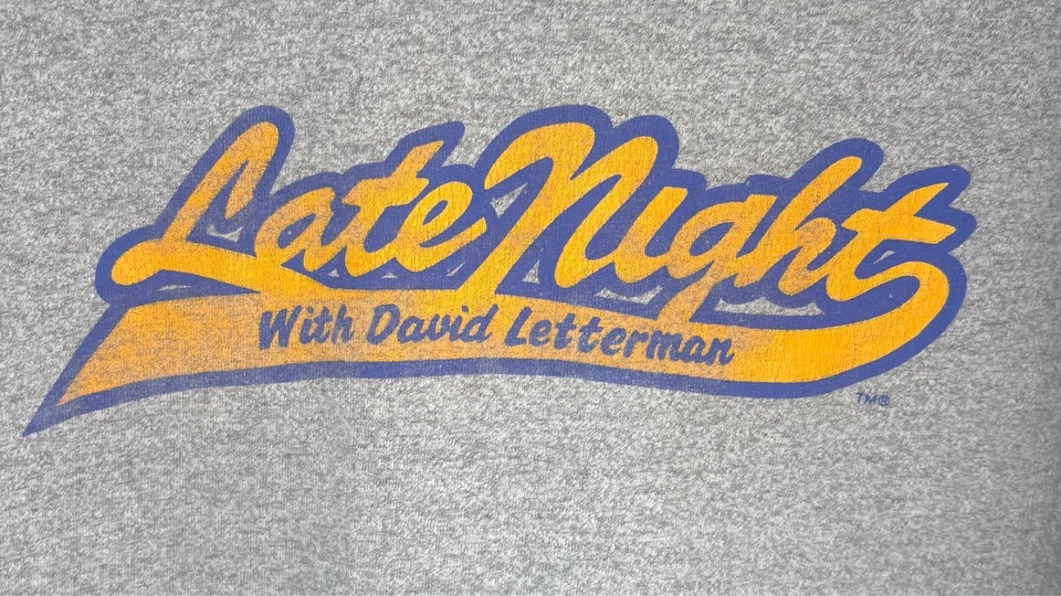 VTG Gray Late Night With David Letterman (NBC) MVP Corp T-Shirt Size L -USA made - Image 2 of 4