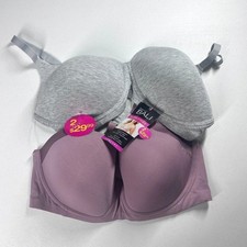 Beauty by Bali 2-Pack Wirefree T-Shirt Bra 40D Gray Mauve Back Smoothing NEW