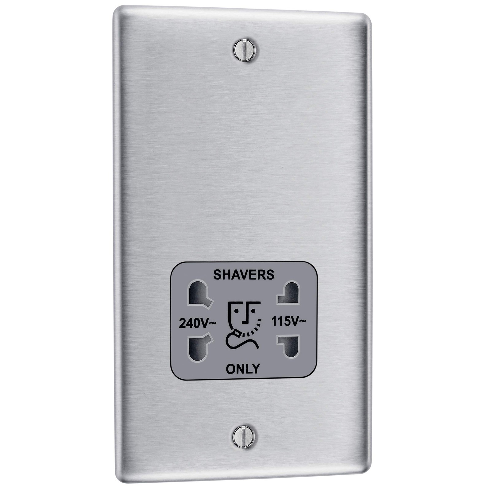 BG Electrical NBS20G-01 115- and 240-Volts Dual Voltage Shaver Socket Brushed S 10790₽