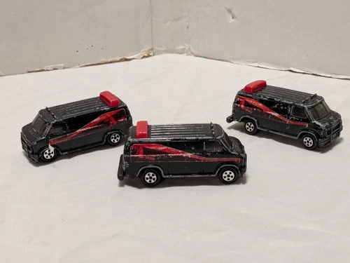 3 A Team Van 1983 ERTL Diecast 1:64 Black Vintage Made In USA Stephen J Cannell