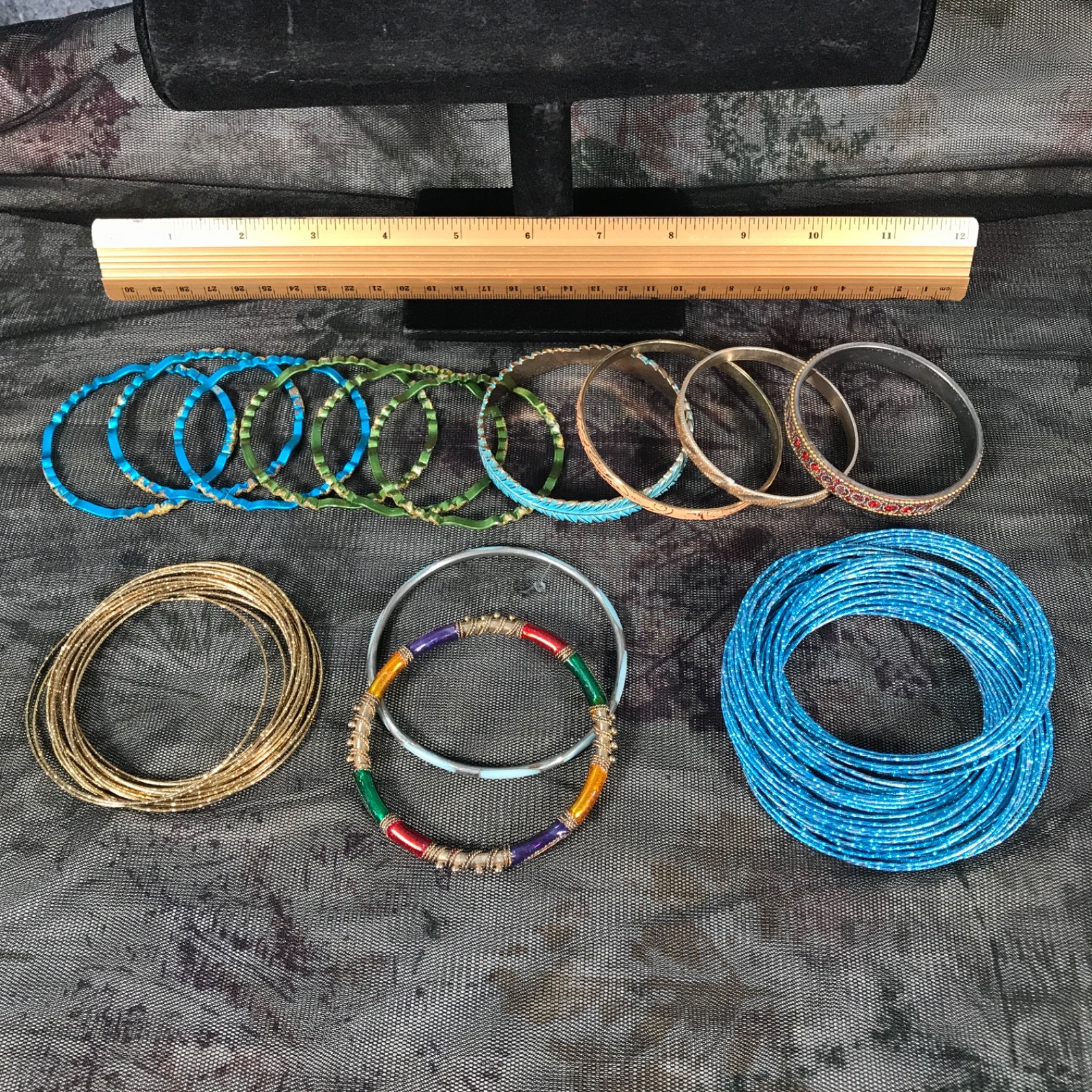 79 Pc Stacking Bangle Bracelet Lot Multi-Color Et… - image 6