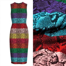 Alice + Olivia Delora Snake Print Stripe Sheath Dress