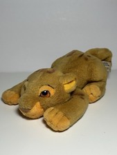 Vintage 1990s Disney Lion King 8  Pouncing Laying Crouching Baby Simba Plush
