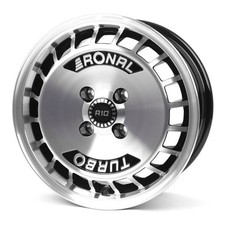 1x RONAL RONAL R10 TURBO schwarz-frontkopiert 7.0Jx15 4x100 ET37