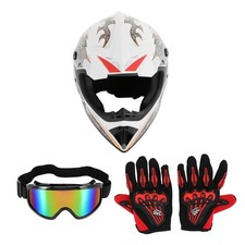 For Off-road Dirt Bike Racing Protect Motocross Helmet+goggles+gloves Kit