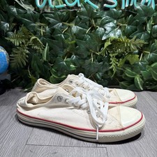 Vintage Converse All Star White Low top Chuck Taylor Made in USA Size US 9.5