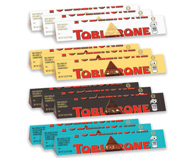 TOBLERONE Assorted Chocolate Bars Variety Pack Milk Dark White Salted Almonds
