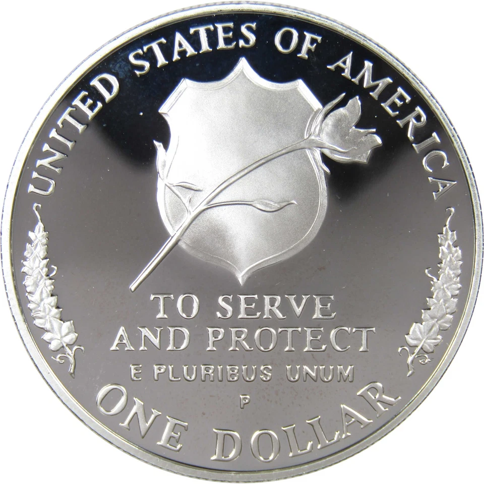 National Law Enforcement Commemorative 1997 P Proof Silver $1 Coin - Image 2 of 2