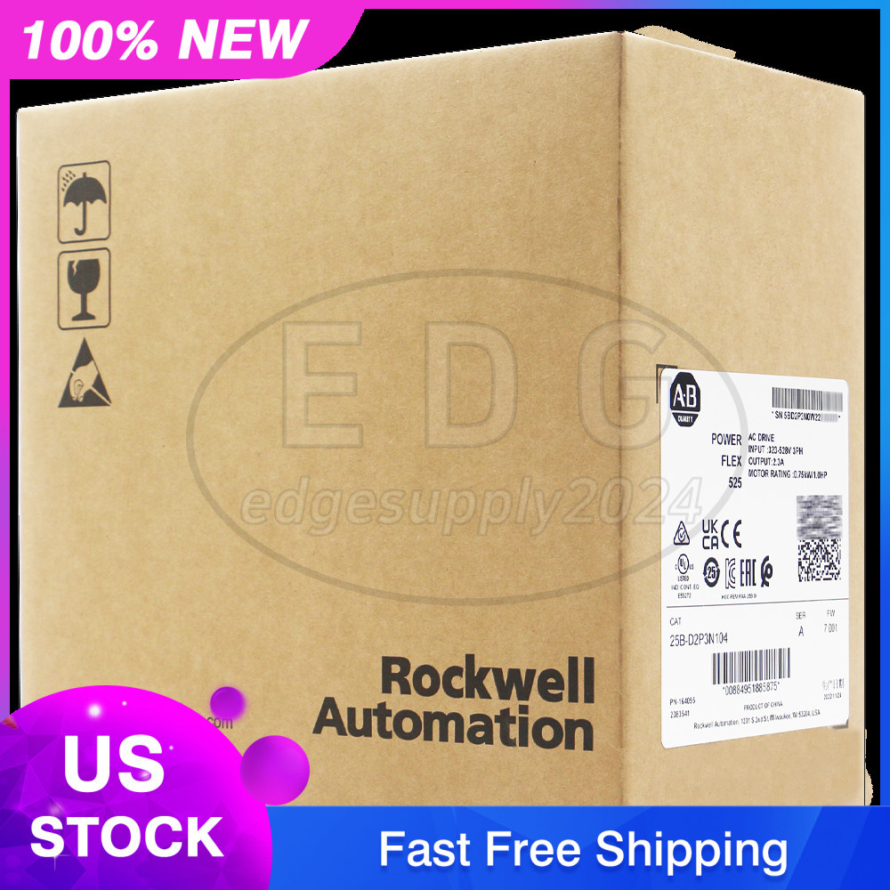 Sealed New Allen Bradley 25B-D2P3N104 PowerFlex 525 0.75kW (1Hp) AC Drive