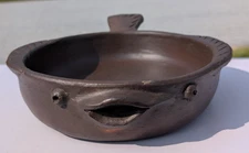 ACTU Chilean Pomaireware Earthenware Fish Face / Shaped Baking Serving Bowl