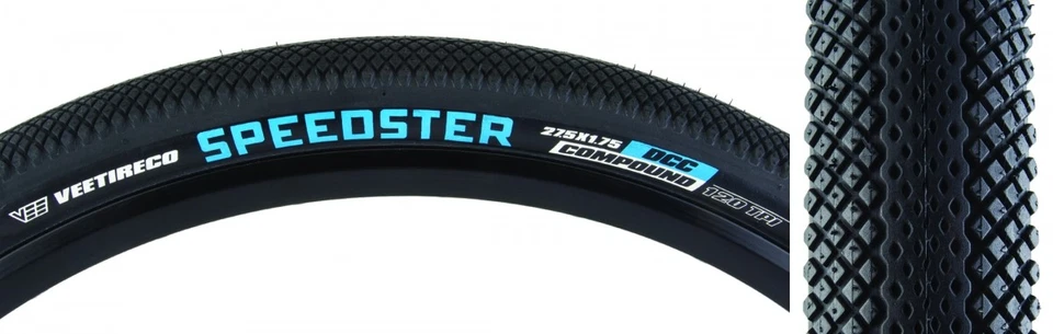 Pack of 2 Vee Tire & Rubber Speedster 27.5x1.75 Tubeless Fold TPI 50 Black/Black - Image 2 of 2