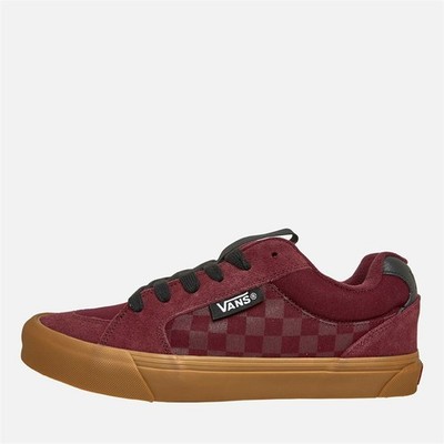Vans Chukka Push Low Turnschuhe Größe 4,5 UK Ton in Schachbrettmuster Portrot Burgund