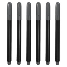 Dark Grey Permanent Fabric Markers for Cloths Coloring Drawing, 6Pack