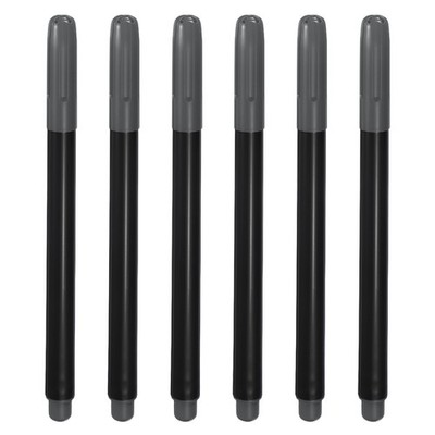 Dark Grey Permanent Fabric Markers for Cloths Coloring Drawing, 6Pack