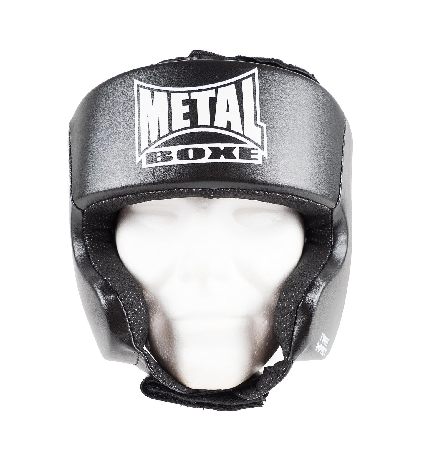 Casque de boxe noir junior avec protection intégrale des pommettes et menton