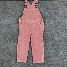 Baby Boden Overalls 2-3Y Red White Stripe Cotton Dungarees Toddler Boys Girls