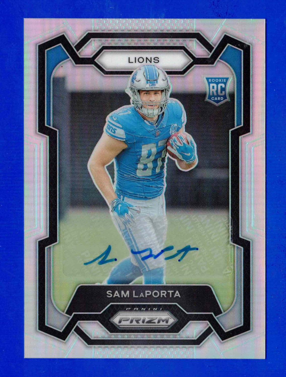 SAM LAPORTA 2023 PANINI PRIZM #332 ROOKIE AUTO SILVER RC DETROIT LIONS