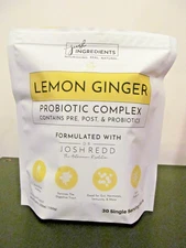 Just Ingredients Probiotic Complex Powdered Drink Lemon Ginger 26 Sealed Sticks