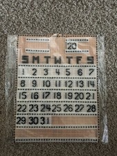 Vintage Handmade Plastic Canvas Perpetual Calendar Needlecraft Yearly Monthly