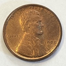 1909 VDB Lincoln Wheat Penny Cent, Red Gem, BU, UNC