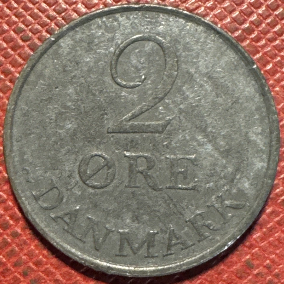 Denmark 1961-C/S Zinc 2 Ore. Frederik IX. KM# 840.2 - Image 2 of 2