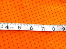 1/2 yd Cotton Fabric Bright Orange with Reddish Orange Dots