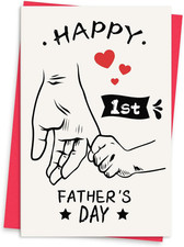 Funny 1St Father'S Day Card, First Fathers Day Card Gifts for New Dad, Cute New