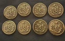 EIGHT Vintage Gold Tone Spectemur Agendo Button Co Uniform Buttons Lion Shield