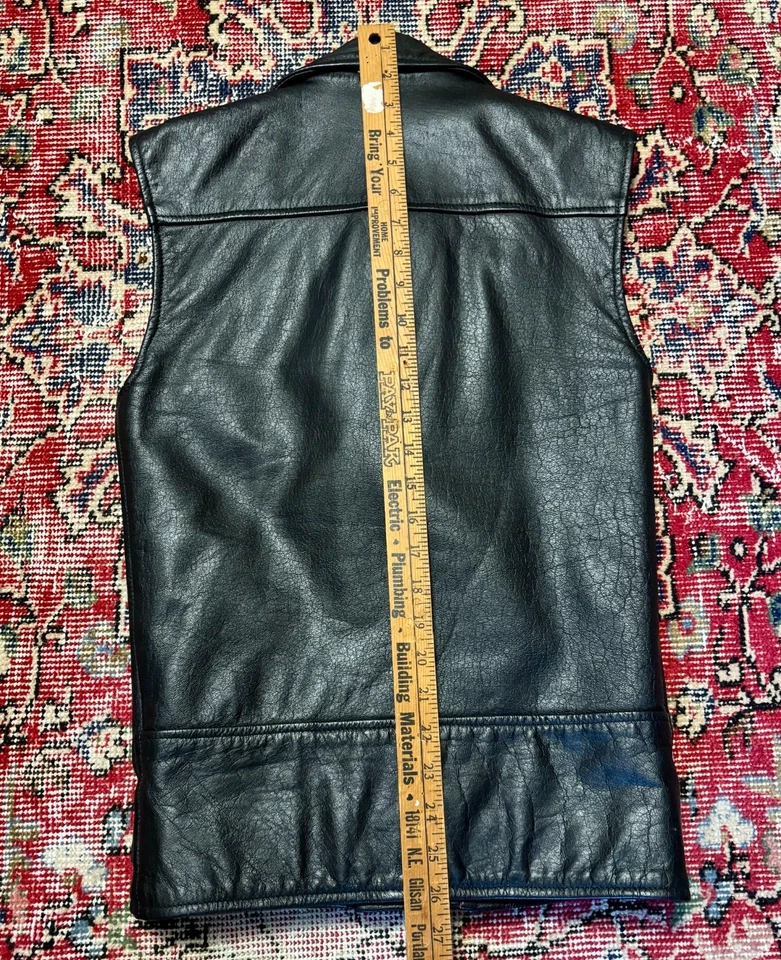 Straight to Hell Apparel Commando Leather Vest with Nickel Hardware 34 XS - Image 3 of 4