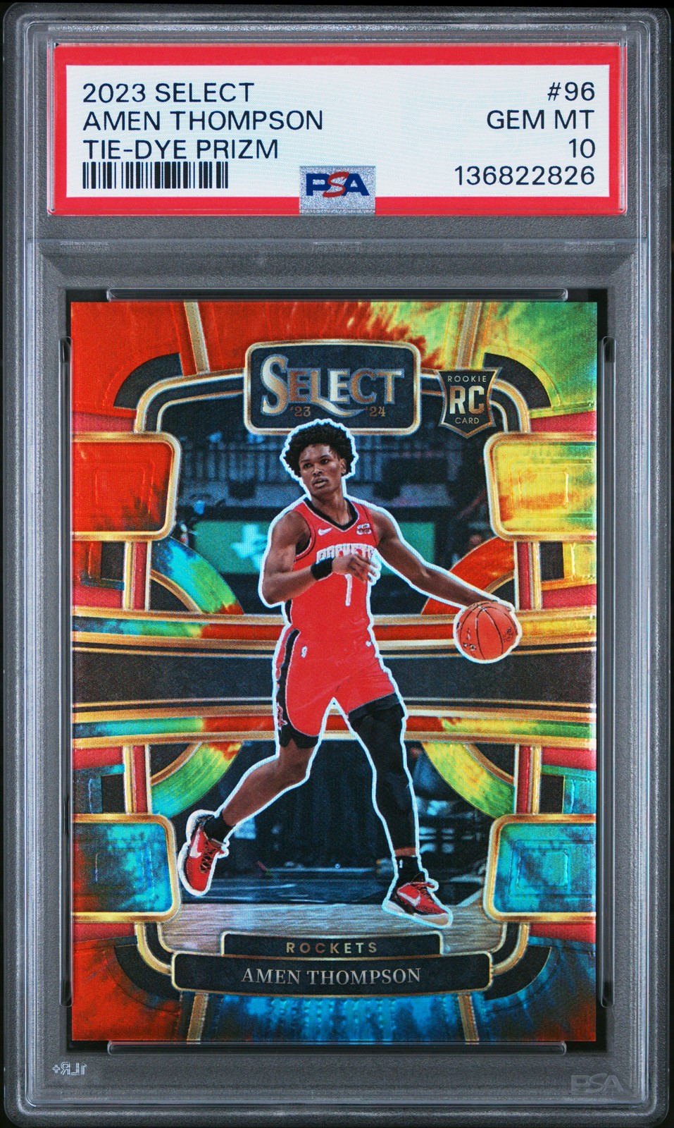 2023 PANINI SELECT TIE-DYE PRIZM #96 AMEN THOMPSON 14/25 PSA 10