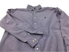 Ralph Lauren Shirt Mens 16 34 Large Blue Check Yarmouth Button Down Vintage