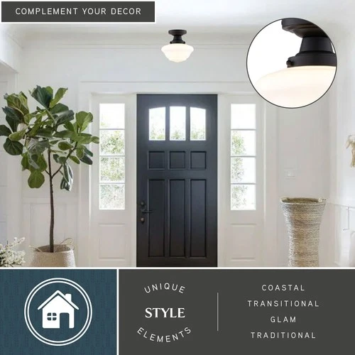 Vaxcel Lighting C0312 9"W Semi-Flush Ceiling Fixture - Black - Picture 10 of 11