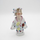 Deco Half Doll with Hat, Ruffled Dress and Purse, Germany — photo 1