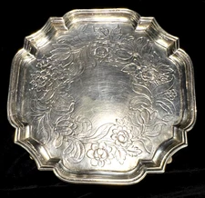 STERLING SILVER FOOTED SALVER GEORGE 11 1729 WILLIAM DARKER LONDON 12.6 OUNCES