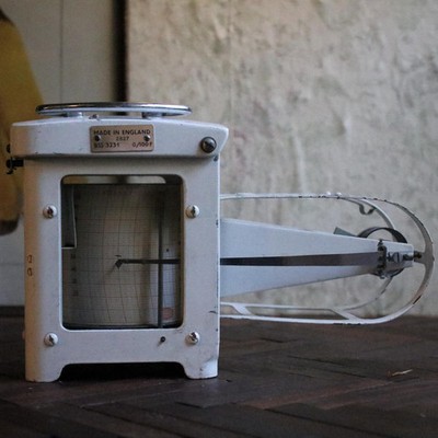 Mid-Century British Thermograph Chart Recorder   Remote-Bulb Sensor, White Enam