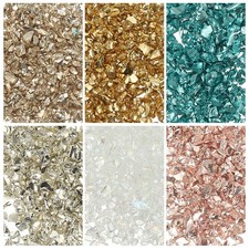 6 Colors Crushed Glass Chips 1-3mm Irregular Glitter 33g Gold Color Series
