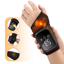 Electric Hand Wrist Massager Brace Pain Relief Vibration Hot Compress Therapy US