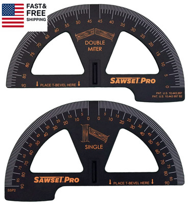 Miter Saw Protractor  PRO. Patented No Math Scales. Large Scales Are the Key to