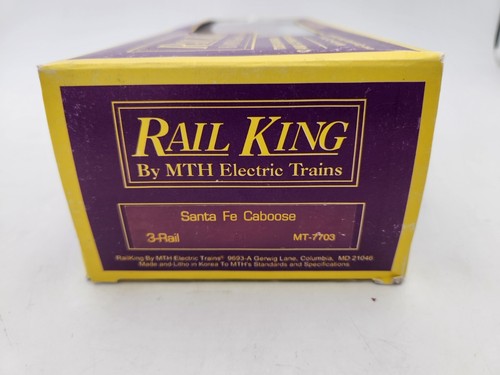 MTH Rail King MT-7703 Santa Fe Woodsided Caboose - Lighted 30-7703 O Gauge - Picture 11 of 12