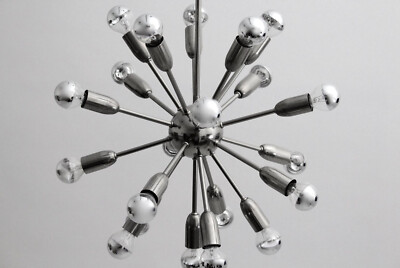1950s Style 20 Arms Small Urchin Chandelier Décor Pendant Sputnik Brass Lights