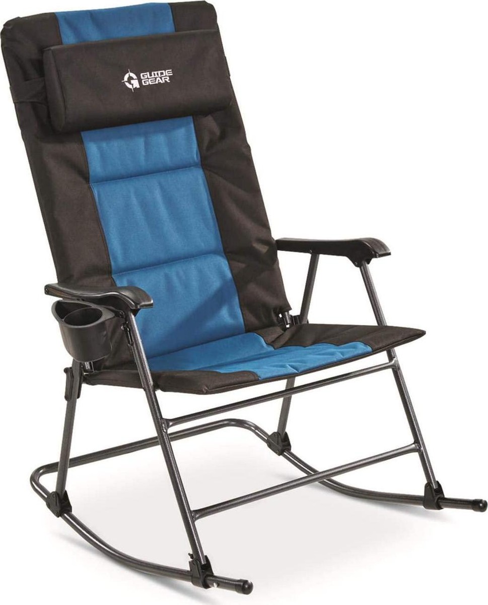 500lb Heavy duty Oversized Rocking Camping Chair Portable Folding