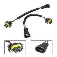 Pair H11 H8 Extension Wiring Harness Sockets Cord Cable For Headlight Fog Light