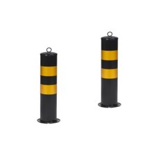 2 Pieces Protective Railing Steel Crash Posts Work Lane Safety Bollards