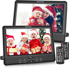 Dual Screen 10.5" Portable DVD Players for Car - 5-Hour Battery, USB/SD Support