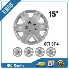 15 Set Of 4 Silver Wheel Covers Full Rim Snap On Hub Caps Fits R15 Tire Rim