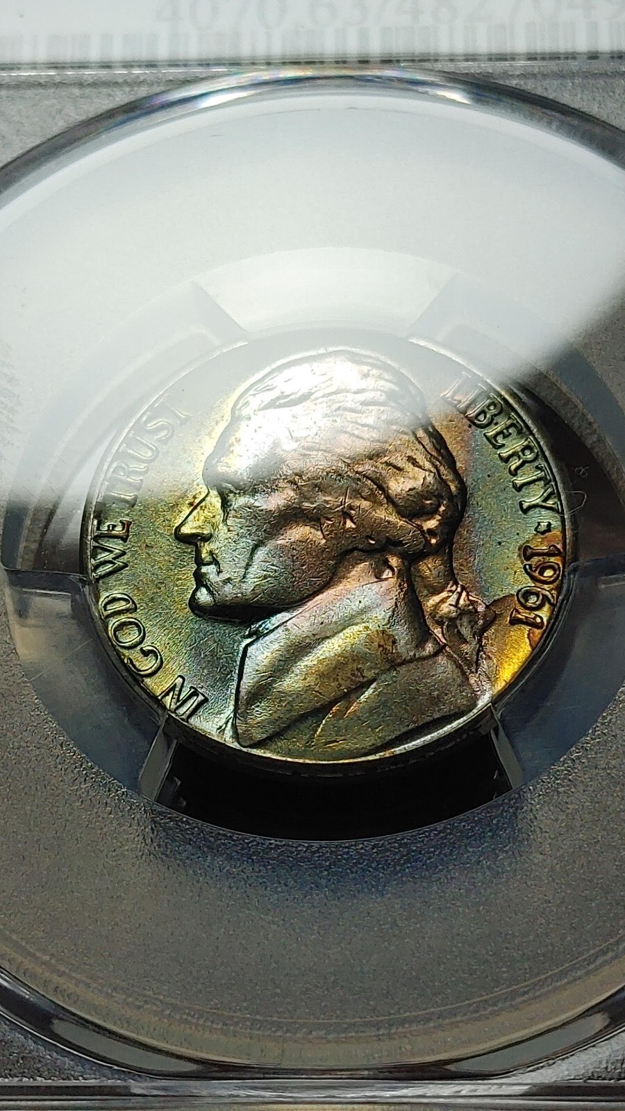 1961 D Jefferson Nickel 5C PCGS MS63 Awesome Toning            4331