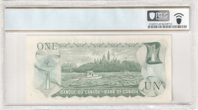 1973 $ 1 PCGS 45 PPQ Bank of Canada BABNC (w/o Imprint) J.W Crow & G.K. Bouey  - Image 2 of 2
