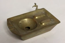 Vintage Brass Cigar Cigarette Ashtray BATH TUB SINK w FAUCET Two Piece Novelty