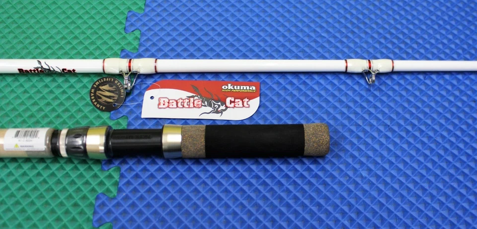 Okuma Battle Cat Cat Fish Casting Rod 8' 0" 2 piezas pesado BC-C-802H Foto 3 de 4