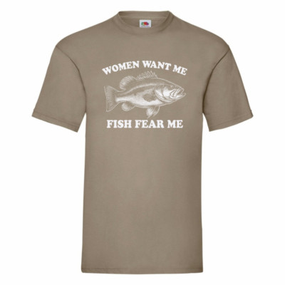 Damen-T-Shirt Want Me Fish Fear Me Small-2XL